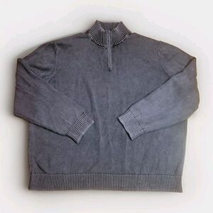 Good Threads Pullover Zip Sweater Mens Tall XXXL Distressed Gray Cotton